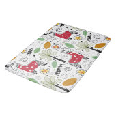 Zebra Safari met de thema Palm Tree, Flowers, dood Badmat (Gekanteld)