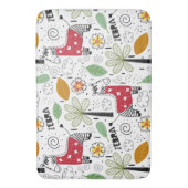 Zebra Safari met de thema Palm Tree, Flowers, dood Badmat (Voorkant Verticaal)