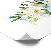 Zebra, Safari, Oerwoud, Blue Flowers, Boy Nursery Poster (Hoek)