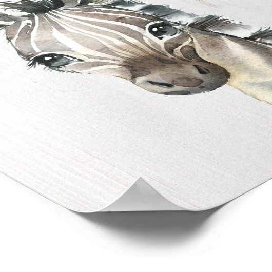 Zebra Safari Oerwoud Nursery Art Print (Hoek)