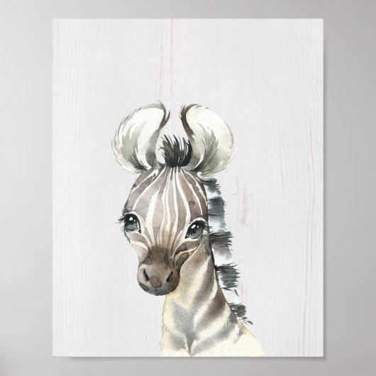 Zebra Safari Oerwoud Nursery Art Print (Voorkant)
