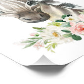 Zebra, Safari, Oerwoud, Roze Bloemen, Meisje Foto Afdruk (Hoek)