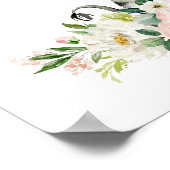 Zebra, Safari, Oerwoud, Roze Bloemen, Meisje Poster (Hoek)