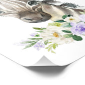 Zebra, Safari, paarse bloemen, genderneutraal Foto Afdruk (Hoek)