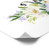 Zebra, Safari, paarse bloemen, genderneutraal Poster (Hoek)