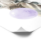 Zebra, Safari, Paarse Bubble Gum, Genderneutraal Foto Afdruk (Hoek)