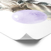 Zebra, Safari, Paarse Bubble Gum, Genderneutraal Poster (Hoek)