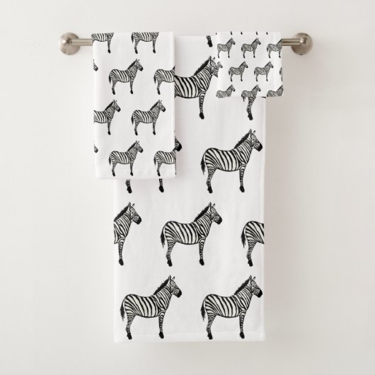 Zebra Safari Painting Bath Towel Set Bad Handdoek (Insitu)