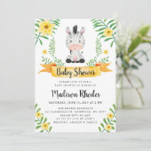 Zebra Safari Waterverf Baby shower Kaart (Staand voorkant)