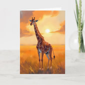 Zebra-safari-zonsondergang-dier-schilderij Kaart (Voorkant)