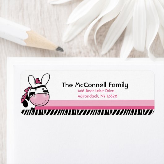 ZEBRA SASSY DIVA PRINTABLE ADRESETIKETTEN ETIKET (Insitu)