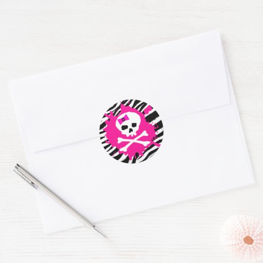 Zebra Scène Kind schedel Stickers (Envelop)