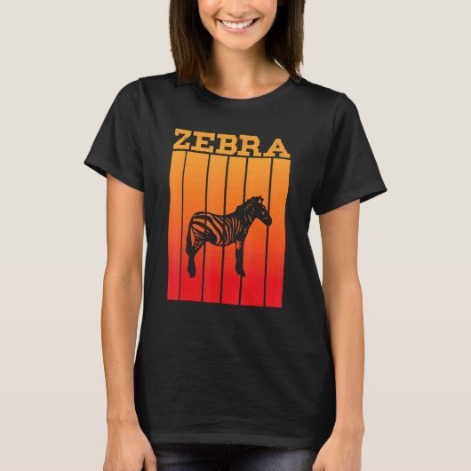 Zebra Schaduw Silhouet Bij Zonsondergang T-shirt (Voorkant)
