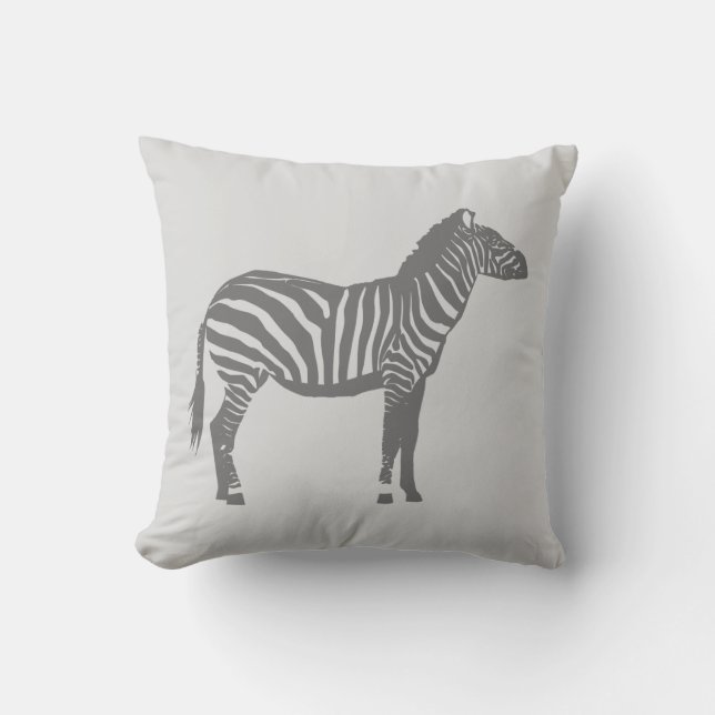 Zebra - Schakeringen van Grijs Kussen (Voorkant)