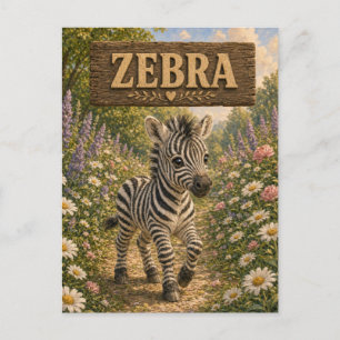 Zebra Schattig Baby Verhaalboek Nursery Dier Briefkaart