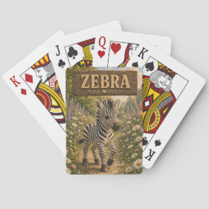 Zebra Schattig Baby Verhaalboek Nursery Dier Pokerkaarten