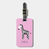 Zebra schattig kinder bagagelabel (Voorkant verticaal)