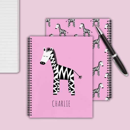 Zebra schattig kinder notitieboek