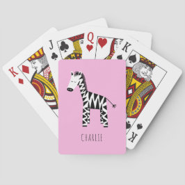 Zebra schattig kinder pokerkaarten