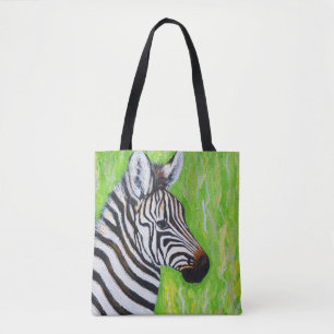 Zebra schilderen tote bag