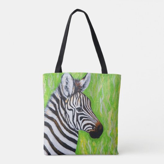 Zebra schilderen tote bag (Achterkant)