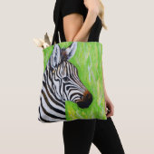 Zebra schilderen tote bag (Dichtbij)