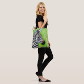 Zebra schilderen tote bag (Op model)