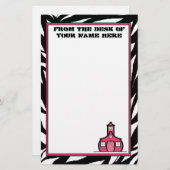 Zebra Schoolhouse Stationery Briefpapier (Voorkant / Achterkant)