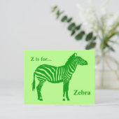 Zebra - Shades of Lime Green Briefkaart (Staand voorkant)