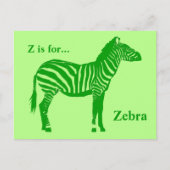 Zebra - Shades of Lime Green Briefkaart (Voorkant)