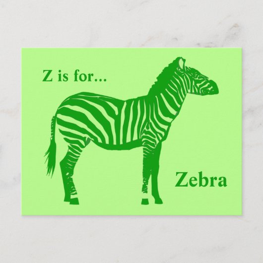 Zebra - Shades of Lime Green Briefkaart (Voorkant)