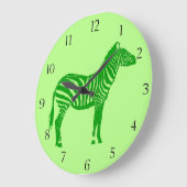 Zebra - Shades of Lime Green Grote Klok (Hoek)