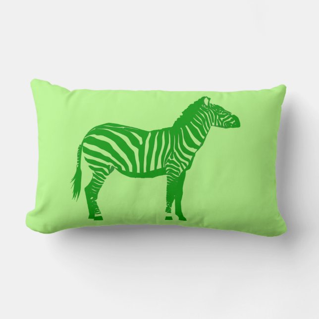 Zebra - Shades of Lime Green Kussen (Voorkant)