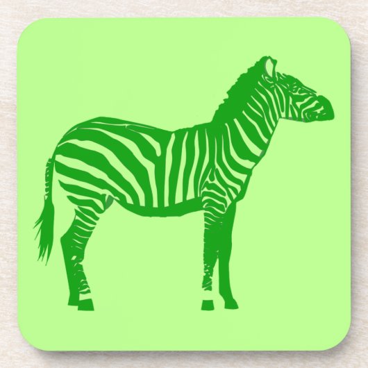 Zebra - Shades of Lime Green Onderzetter (Voorkant)