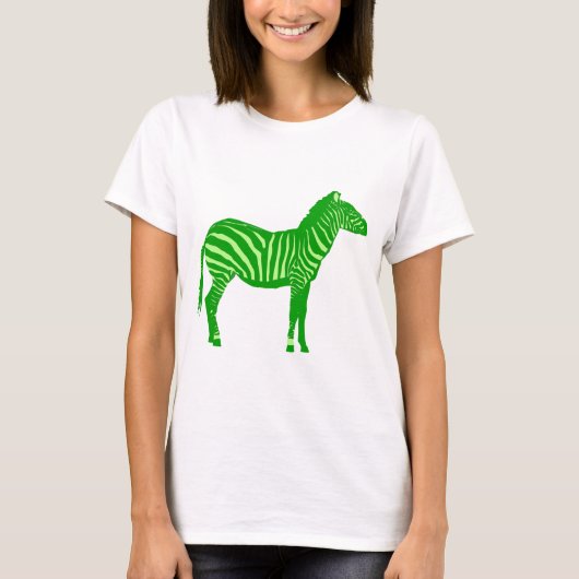 Zebra - Shades of Lime Green T-shirt (Voorkant)