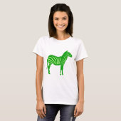 Zebra - Shades of Lime Green T-shirt (Voorkant volledig)