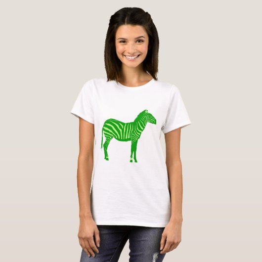 Zebra - Shades of Lime Green T-shirt (Voorkant volledig)