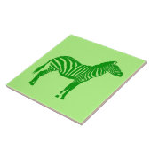 Zebra - Shades of Lime Green Tegeltje (Zijkant)