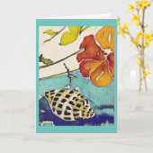 Zebra Shell Wenskaart Kaart (Gele Bloem)