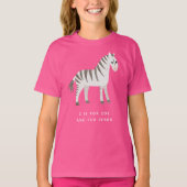 Zebra Shirt voor klein meisje met aangepaste tekst (Voorkant)