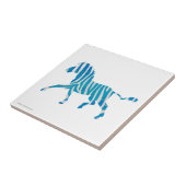 Zebra Silhouet Blauw en Wit Tegeltje (Zijkant)
