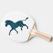 Zebra Silhouette Black en Blue Design Tafeltennisbatje (Zijkant)