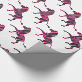 Zebra Silhouette Black en Hot Pink Print Cadeaupapier (Hoek)