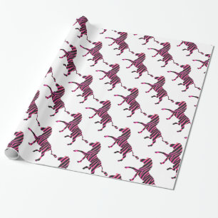 Zebra Silhouette Black en Hot Pink Print Cadeaupapier