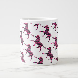 Zebra Silhouette Black en Hot Pink Print Grote Koffiekop