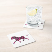 Zebra Silhouette Black en Hot Pink Print Kartonnen Onderzetters (Insitu)
