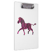 Zebra Silhouette Black en Hot Pink Print Klembord (Rechts)