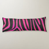 Zebra Silhouette Black en Hot Pink Print Lichaamskussen (Achterkant)