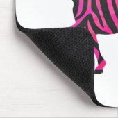 Zebra Silhouette Black en Hot Pink Print Muismat (Hoek)