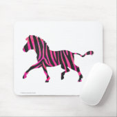Zebra Silhouette Black en Hot Pink Print Muismat (Met muis)